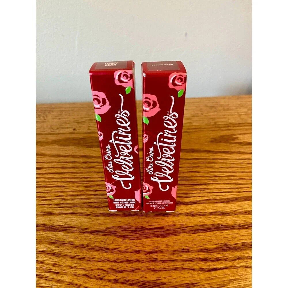 (2) Lime Crime Velvetines Liquid Matte Lipstick Teddy Bear Vegan (NEW) Brown SET